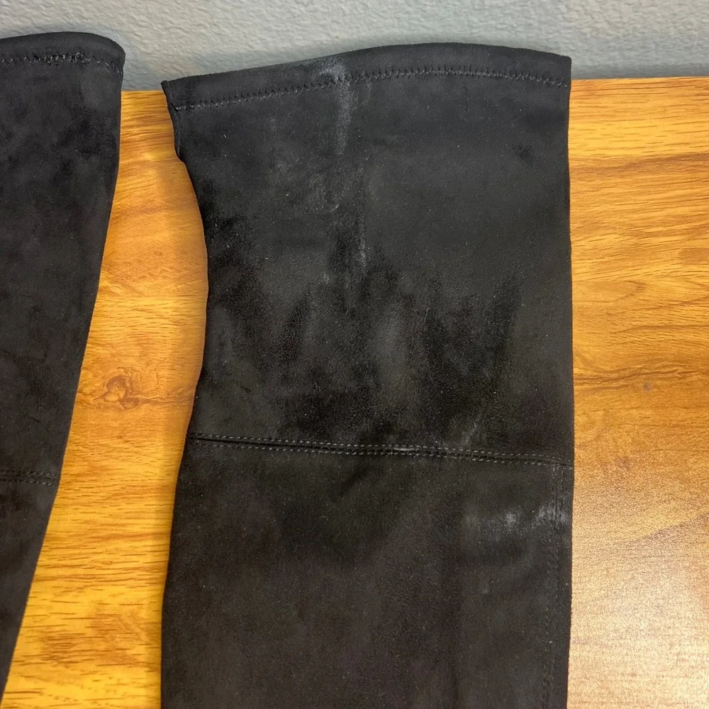 Marc‎ Fisher Black Suede Over The Knee Boots Size 5 Heel Size Zip